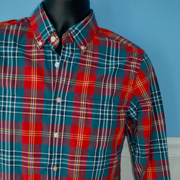 J. CREW PLAID BUTTON FRONT SHIRT SLIM FIT SMALL - Picture 2 of 7